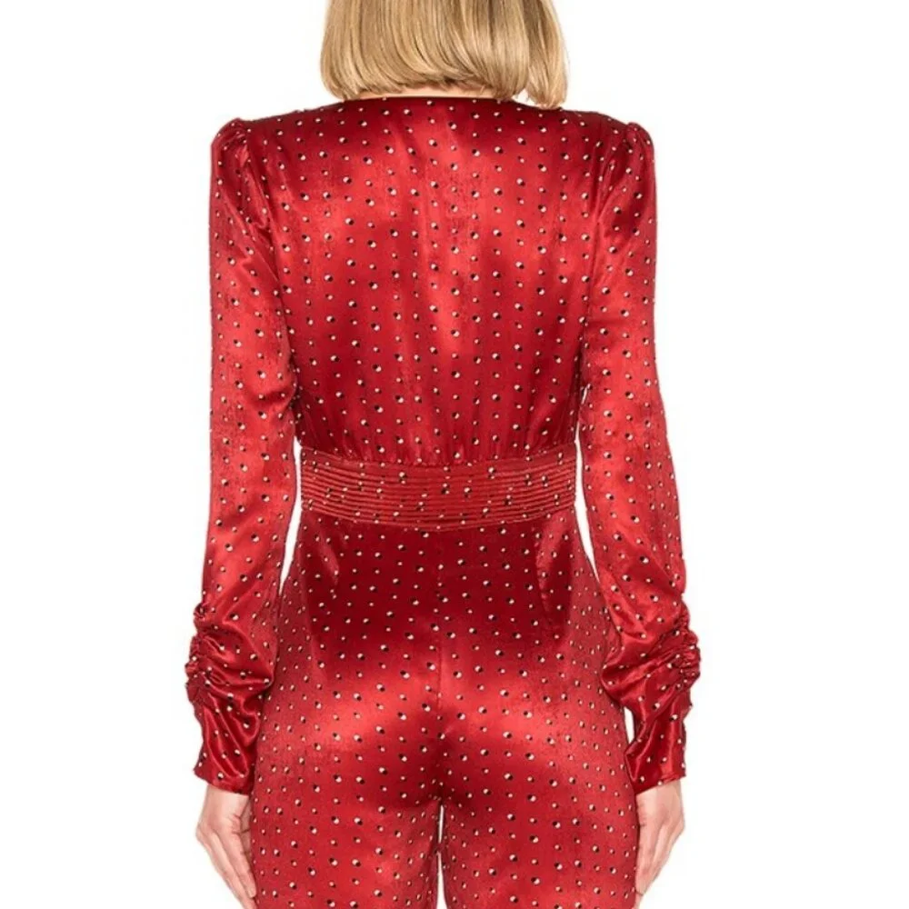 NWT House Of Harlow 1960 Dotted Jumpsuit Red Sz S - Picture 15 of 15